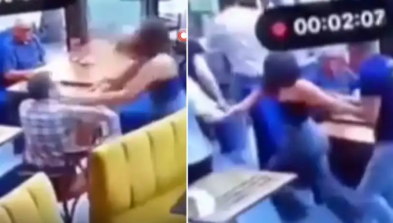 Garsona Tokat Atan Müşteri, Dükkan Önünde İki Katan Dayak Yedi!